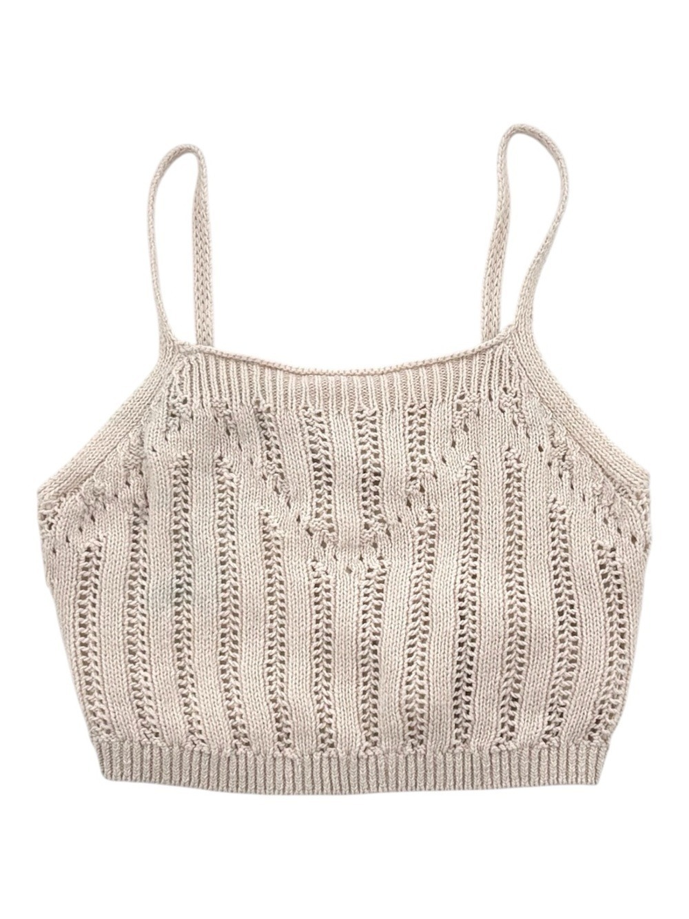 Freshman 1996 Beige Cream Crochet Tank Top Size XS
